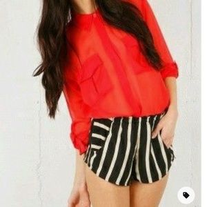 Stone Cold Fox Silk striped Shorts size 1/XS